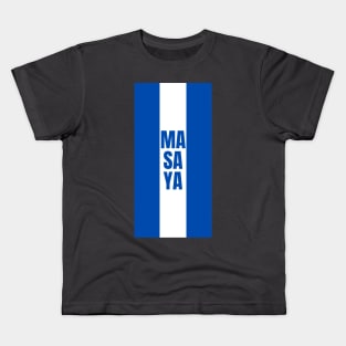 Masaya City in Nicaraguan Flag Colors Vertical Kids T-Shirt